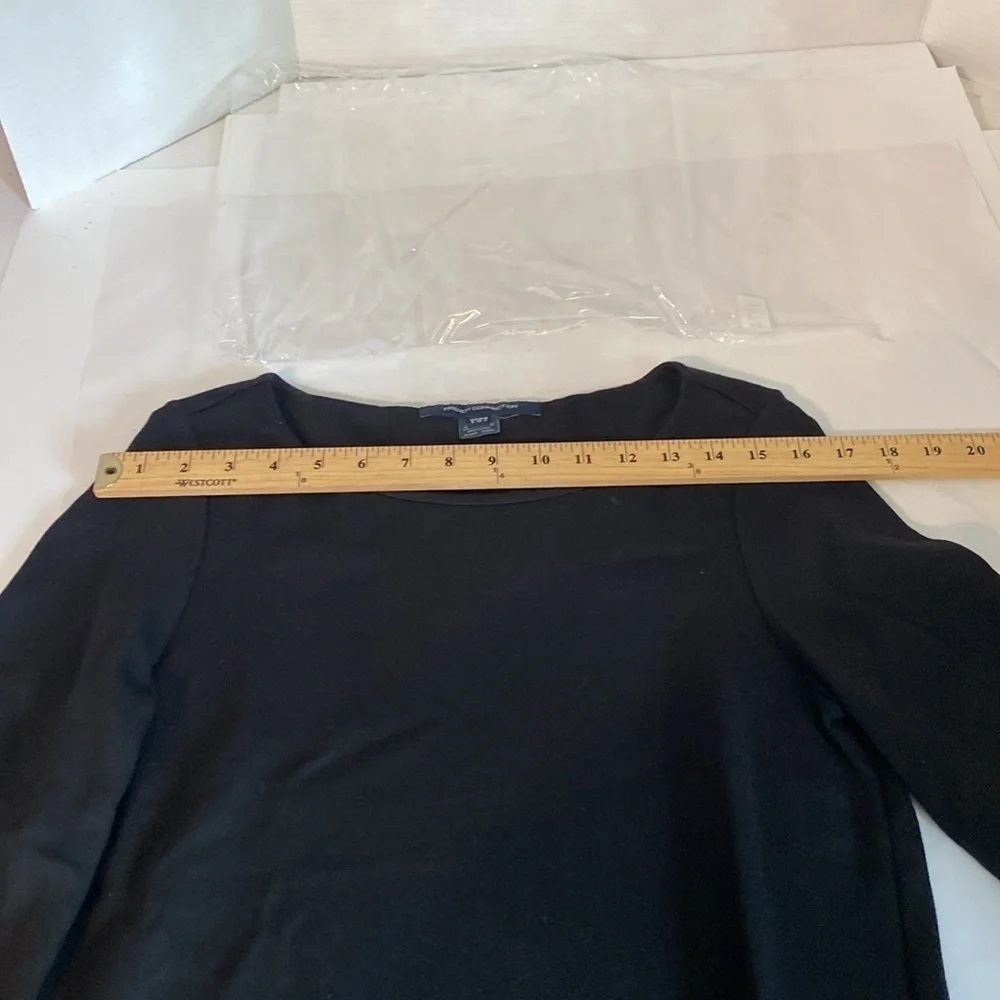French Connection Matuka Lula Black Ruffle Hem Bell Sleeves Dress Women's Size 4